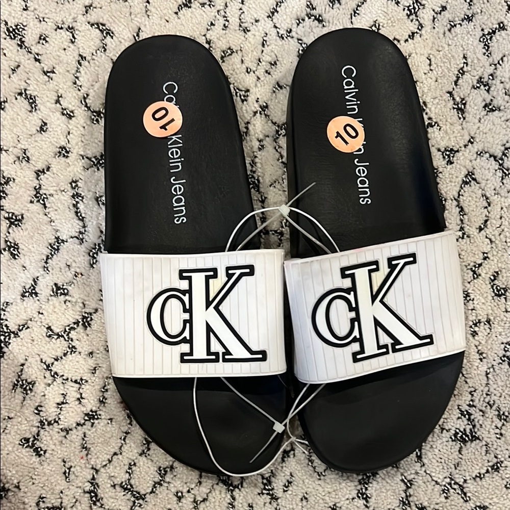 Calvin Klein Black and White Slides